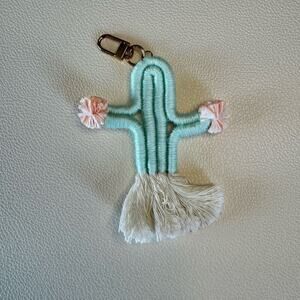 Cactus Macrame Keychain Purse Charm Boho Bag Flair Desert Cactus NEW FAST SHIP